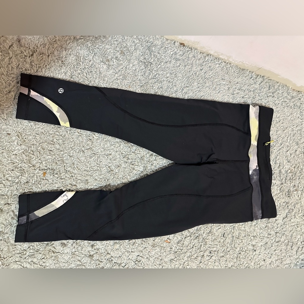 Lululemon CapriBlack Leggings with Colorful Accents 6